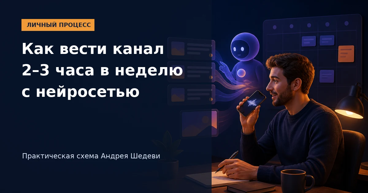 Андрей записывает голосовые идеи, а нейросеть собирает из них публикации на неделю